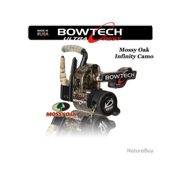 QAD BOWTECH Ultrarest HDX Repose-flches  effacement pour la chasse et le tir 3D Droitier Mossy Oak