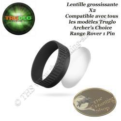 TRUGLO Lentille grossissante X2 pour viseur de chasse Archer's Choice Range Rover