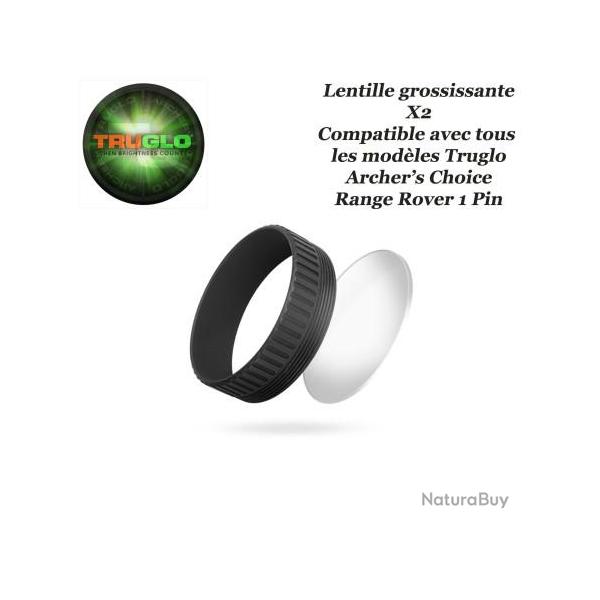 TRUGLO Lentille grossissante X2 pour viseur de chasse Archer's Choice Range Rover