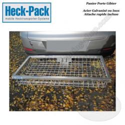 HECK-PACK Panier porte gibier avec attache rapide pour attelage de remorque 800x500x125 Acier Galvan