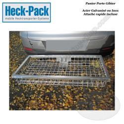 HECK-PACK Panier porte gibier avec attache rapide pour attelage de remorque 1000x500x125 Acier Galva