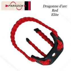 PARADOX Dragonne d'arc tressée avec finition cuir  Red Elite