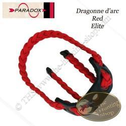 PARADOX Dragonne d'arc tressée avec finition cuir  Red Elite