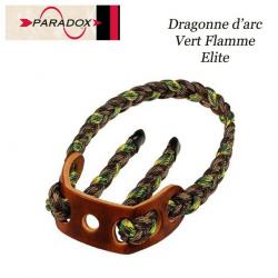 PARADOX Dragonne d'arc tressée avec finition cuir  Vert Flamme Elite