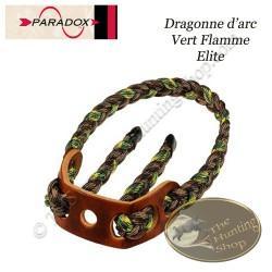 PARADOX Dragonne d'arc tressée avec finition cuir  Vert Flamme Elite