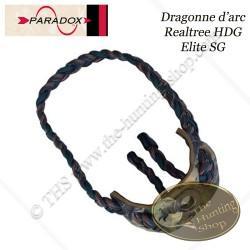 PARADOX Dragonne d'arc tressée avec finition cuir  Realtree HDG Elite SG