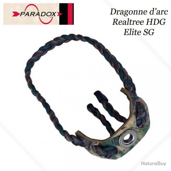 PARADOX Dragonne d'arc tresse avec finition cuir  Realtree HDG Elite SG