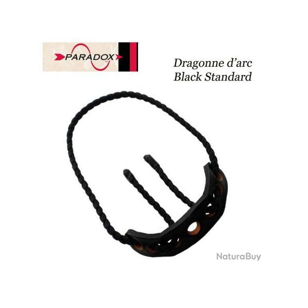 PARADOX Dragonne d'arc tresse avec finition cuir  Black Standard