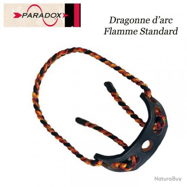 PARADOX Dragonne d'arc tresse avec finition cuir  Flamme Standard