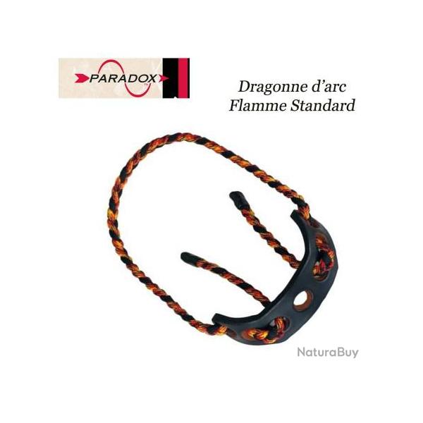 PARADOX Dragonne d'arc tresse avec finition cuir  Flamme Standard