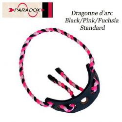 PARADOX Dragonne d'arc tressée avec finition cuir  Noir/Rose/Fuchsia Standard