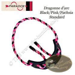 PARADOX Dragonne d'arc tressée avec finition cuir  Noir/Rose/Fuchsia Standard