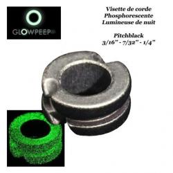 GLOWPEEP Visette de corde phosphorescente lumineuse Noir 3/16"