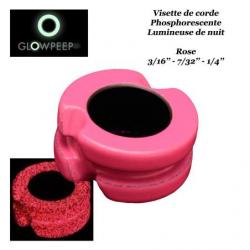 GLOWPEEP Visette de corde phosphorescente lumineuse Rose 3/16"