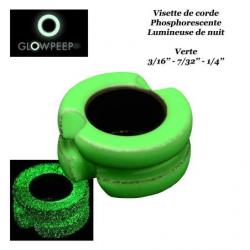 GLOWPEEP Visette de corde phosphorescente lumineuse Vert 7/32"