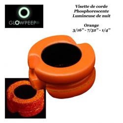 GLOWPEEP Visette de corde phosphorescente lumineuse Orange 1/4"