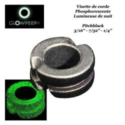 GLOWPEEP Visette de corde phosphorescente lumineuse Noir 1/4"