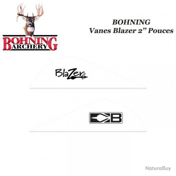 BOHNING Vanes Blazer 2" pouces en plastique unies ou tigres Blanc