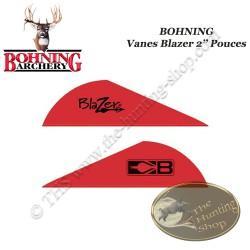 BOHNING Vanes Blazer 2" pouces en plastique unies ou tigrées Rouge