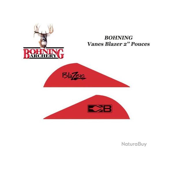 BOHNING Vanes Blazer 2" pouces en plastique unies ou tigres Rouge