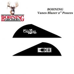 BOHNING Vanes Blazer 2" pouces en plastique unies ou tigrées Noir