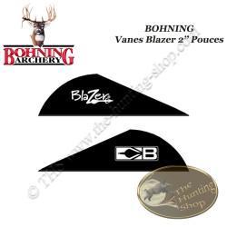 BOHNING Vanes Blazer 2" pouces en plastique unies ou tigrées Noir