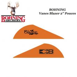 BOHNING Vanes Blazer 2" pouces en plastique unies ou tigrées Orange
