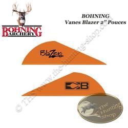 BOHNING Vanes Blazer 2" pouces en plastique unies ou tigrées Orange