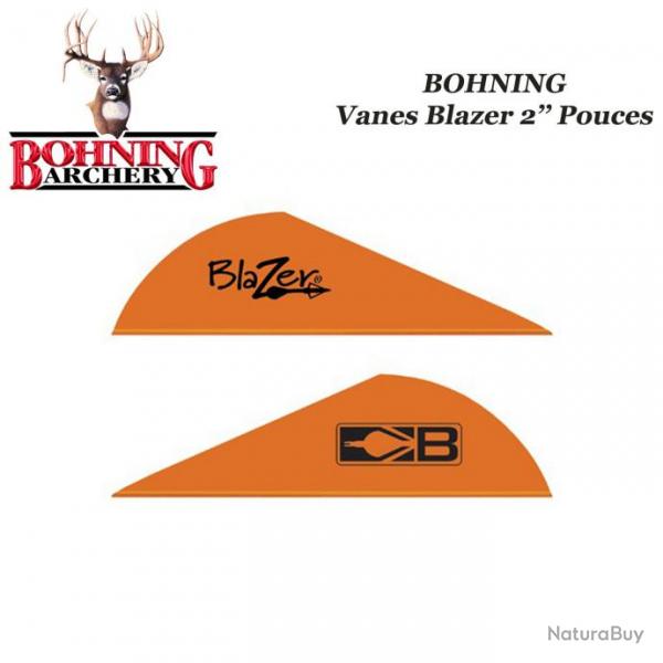 BOHNING Vanes Blazer 2" pouces en plastique unies ou tigres Orange