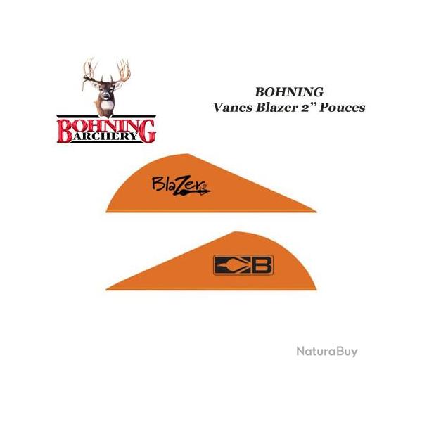 BOHNING Vanes Blazer 2" pouces en plastique unies ou tigres Orange