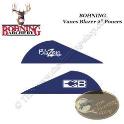 BOHNING Vanes Blazer 2" pouces en plastique unies ou tigrées Bleu