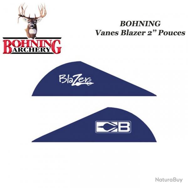 BOHNING Vanes Blazer 2" pouces en plastique unies ou tigres Bleu