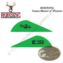 BOHNING Vanes Blazer 2" pouces en plastique unies ou tigrées Vert