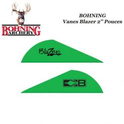 BOHNING Vanes Blazer 2" pouces en plastique unies ou tigrées Vert