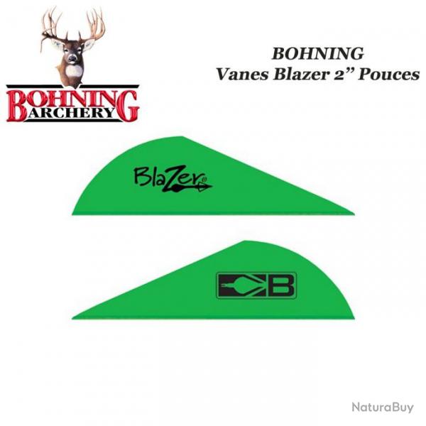 BOHNING Vanes Blazer 2" pouces en plastique unies ou tigres Vert