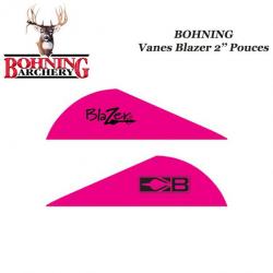 BOHNING Vanes Blazer 2" pouces en plastique unies ou tigrées Rose