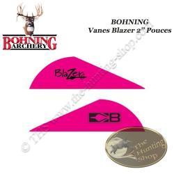 BOHNING Vanes Blazer 2" pouces en plastique unies ou tigrées Rose