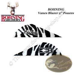 BOHNING Vanes Blazer 2" pouces en plastique unies ou tigrées Tiger White