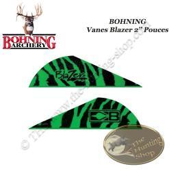 BOHNING Vanes Blazer 2" pouces en plastique unies ou tigrées Tiger Green