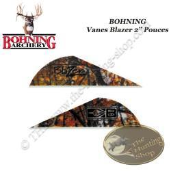 BOHNING Vanes Blazer 2" pouces en plastique unies ou tigrées Camo