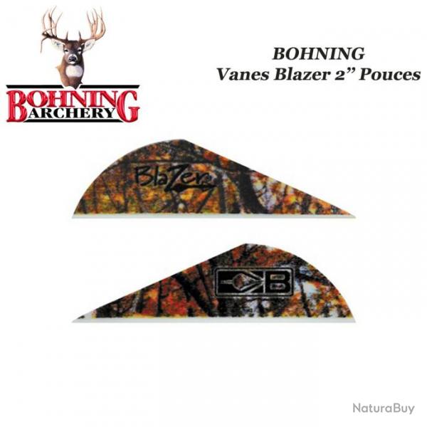 BOHNING Vanes Blazer 2" pouces en plastique unies ou tigres Camo