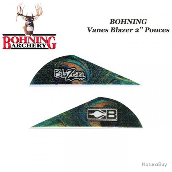 BOHNING Vanes Blazer 2" pouces en plastique unies ou tigres Peacock