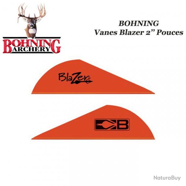 BOHNING Vanes Blazer 2" pouces en plastique unies ou tigres Rouge Non