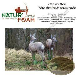 NATUR'FOAM Cible 3D Chevreuils, Chevrettes et Brocards en mousse pour le tir à l'arc Chevrette Tête 