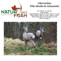 NATUR'FOAM Cible 3D Chevreuils, Chevrettes et Brocards en mousse pour le tir à l'arc Chevrette Tête 