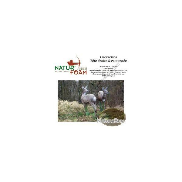 NATUR'FOAM Cible 3D Chevreuils, Chevrettes et Brocards en mousse pour le tir  l'arc Chevrette Tte 