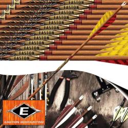 EASTON Axis Traditional Flèches de chasse et tir 3D en carbone imitation bois empennées avec plumes 