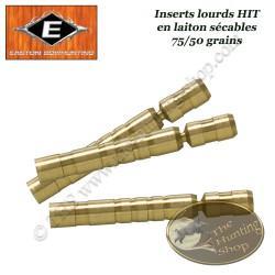 EASTON Inserts HIT lourds en laiton sécables 75-50 grains pour tubes et flèches Axis