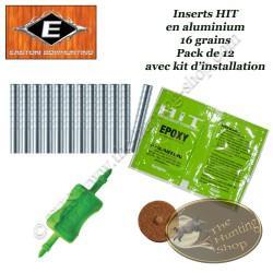 EASTON Inserts HIT légers en aluminium pour tubes et flèches Axis 12 Pack avec kit d'installation