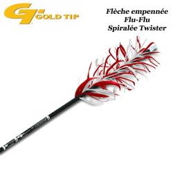 GOLD TIP Twister Flèche Flu-Flu en carbone empennée en spirale avec des plumes naturelles pour le ti